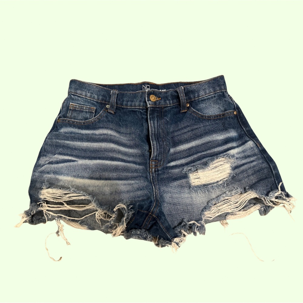 NOBO Blue Distressed Jean Shorts